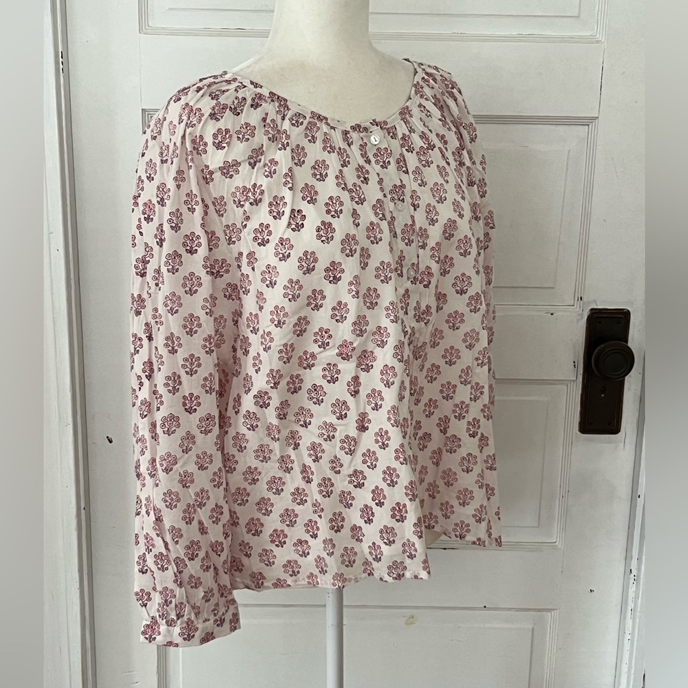 Emerson Fry Pink Floral Peasant Blouse - Picture 4 of 6